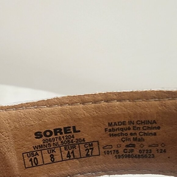 Sorel Womens Joanie Block-Heel Lug- Warm Gold, Gum 2 10M - A040 - Picture 4 of 7